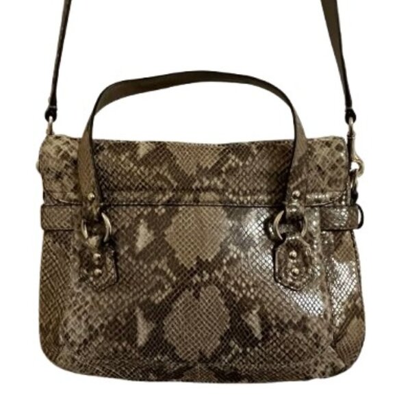 Coach Campbell Satchel Snakeskin Convertible Leather Shoulder Bag Purse - NWOT - Picture 2 of 14